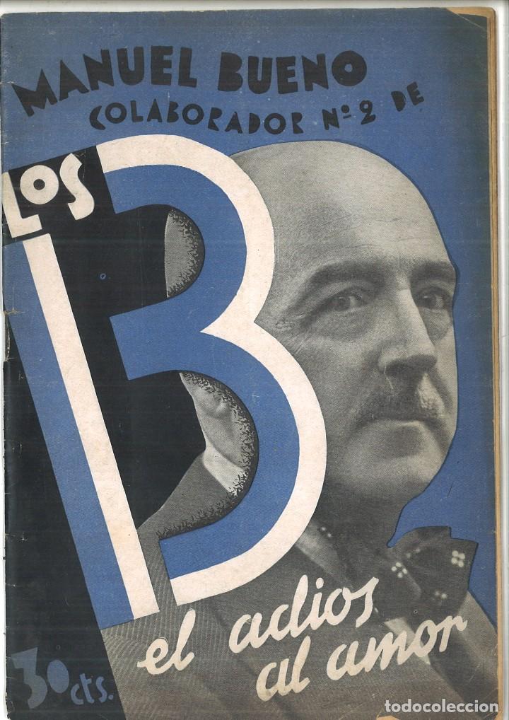 Libros antiguos: EL ADI&Oacute;S AL AMOR. Manuel Bueno - Foto 1