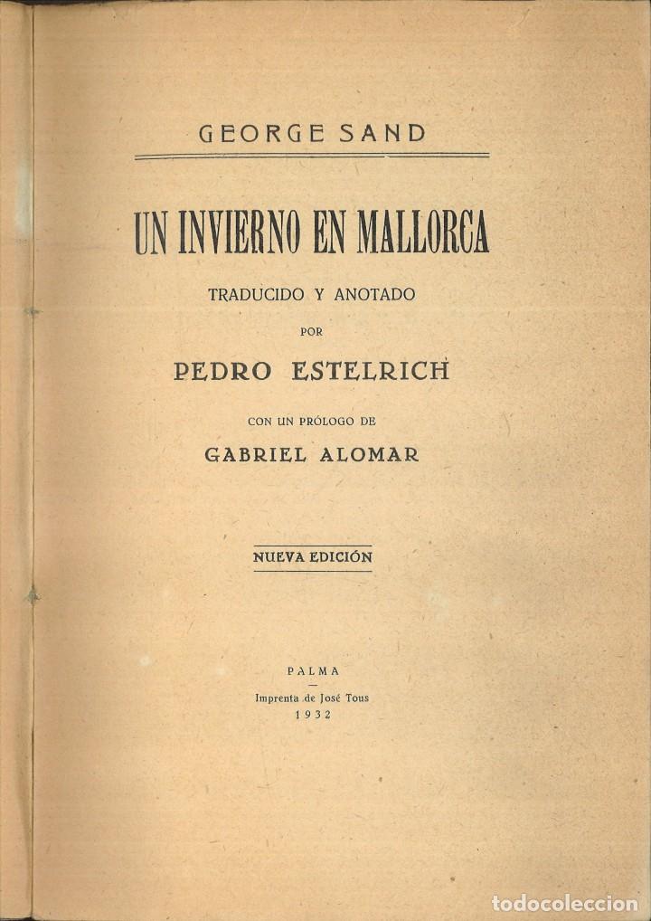 Libros antiguos: UN INVIERNO EN MALLORCA. George Sand - Foto 2