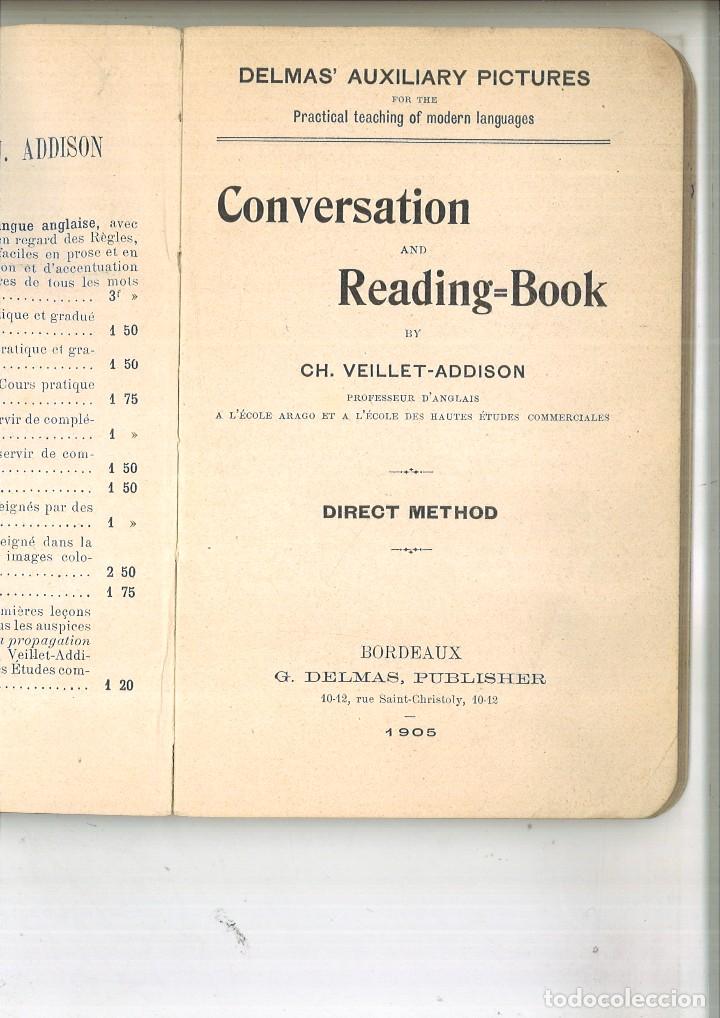 Libros antiguos: CONVERSATION AND READING=BOOK. Ch. Veillet-Addison - Foto 2
