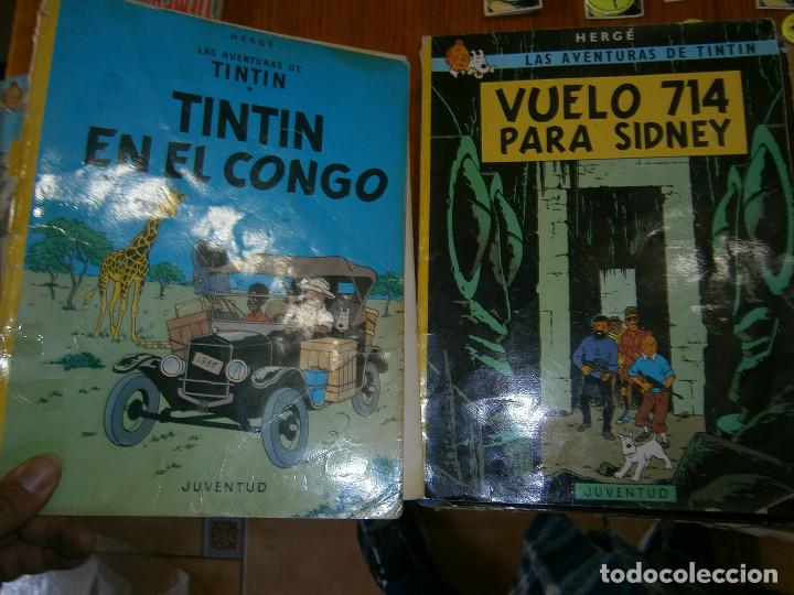 Libros antiguos: COLECCION DE TINTIN,,,,, EN MAL ESTADO - Foto 5