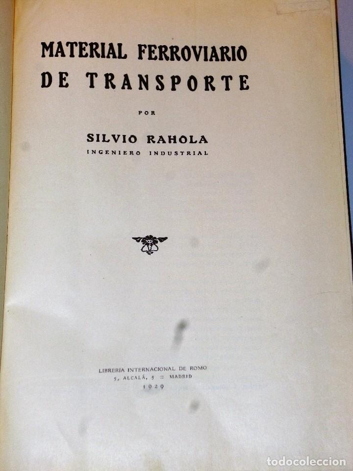 Libros antiguos: MATERIAL FERROVIARIO DE TRANSPORTE (1929) - Foto 2