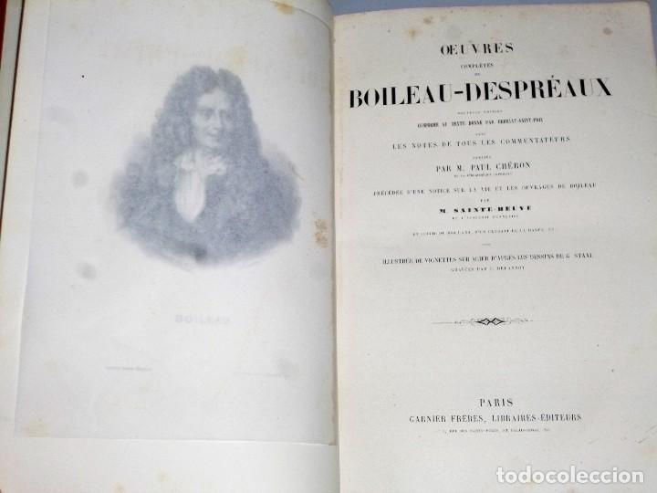 Libros antiguos: OEUVRES COMPL&Egrave;TES DE BOILEAU-DESPR&Eacute;AUX - Foto 3