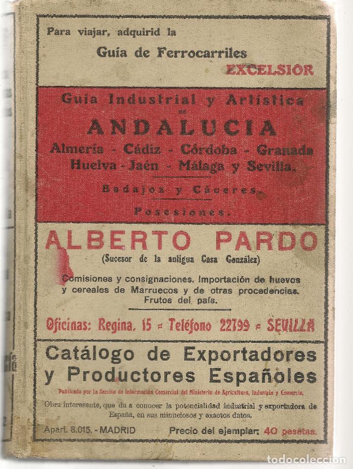 Old books: GUIA INDUSTRIAL Y ARTISTICA DE ANDALUCIA. EDITORIAL RIVADENEYRA. MADRID 1932. (P/B60)