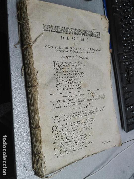 Old books: DECIMA DE DON JUAN DE ROXAS HENRIQUEZ, CAVALLERO DEL ORDEN DE SE&Ntilde;OR SANTIAGO / A&Ntilde;O 1688