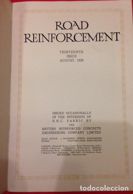 Libros antiguos: ROAD REINFORCEMENT, CARRETERAS 1920 - Foto 2