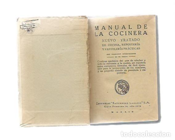 Libros antiguos: Manual de la cocinera. Saturnino Calleja - Foto 4