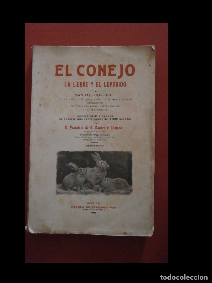 Livres anciens: El conejo, la liebre y el leporido. Manual pr&aacute;ctico de la cria y multiplicaci&oacute;n... F. de A. Darder