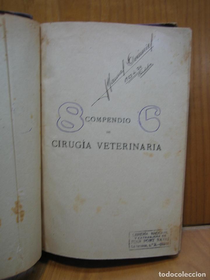 Libros antiguos: Compendio de cirug&iacute;a veterinaria 1916 - Foto 3