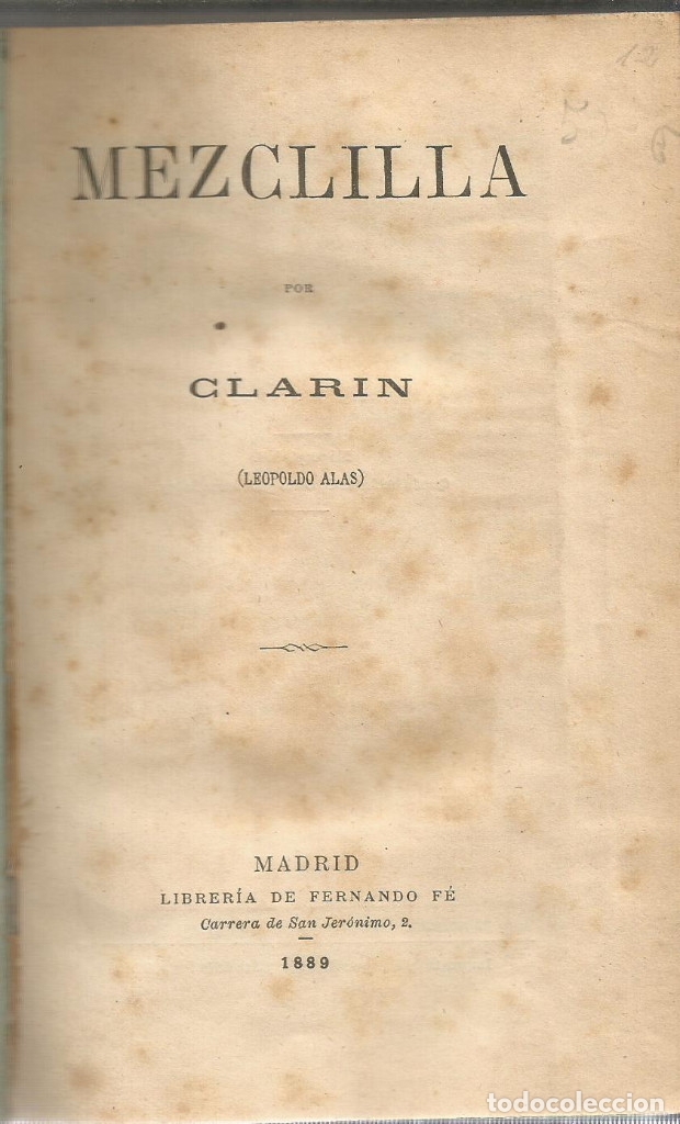 Libros antiguos: Mezclilla - CLARIN, LEOPOLDO ALAS - Foto 2