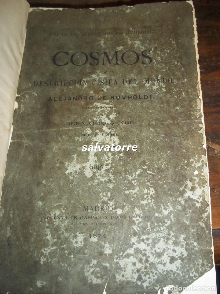 Livres anciens: ALEJANDRO HUMBOLDT. COSMOS.ENSAYO DESCRIPCION FISICA DEL MUNDO.1874.MADRID.IMPRENTA GASPAR Y ROIG