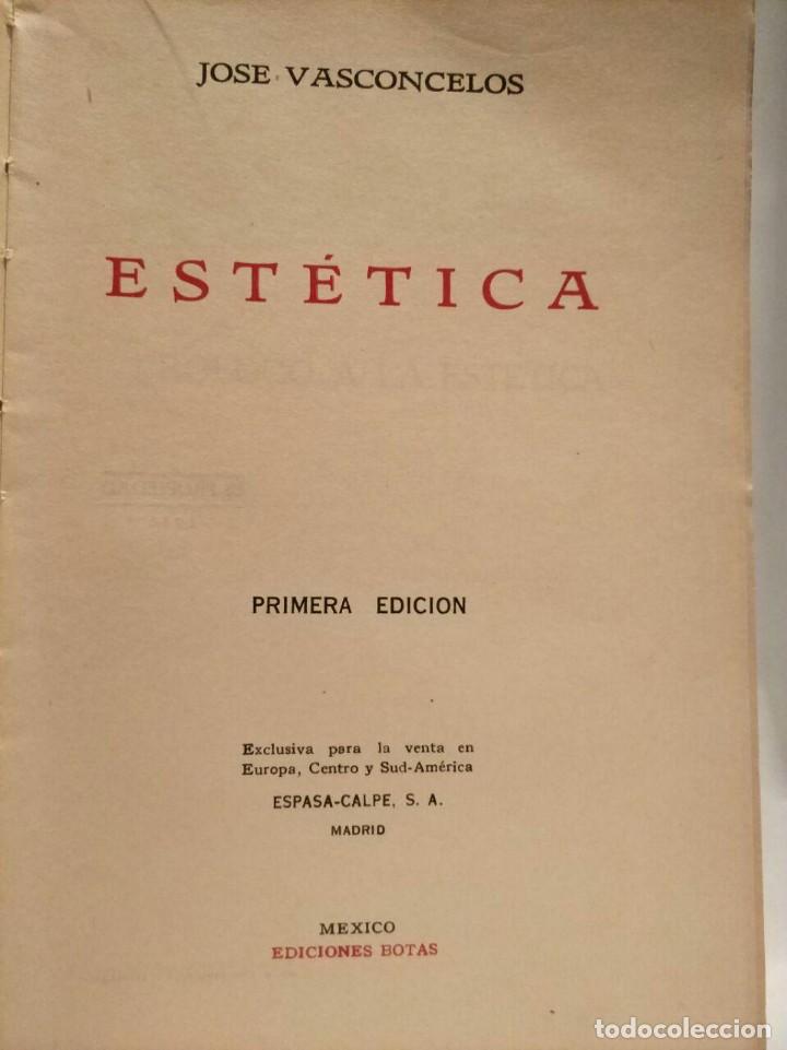 Libros antiguos: EST&Eacute;TICA - VASCONCELOS - 1936 - Foto 2