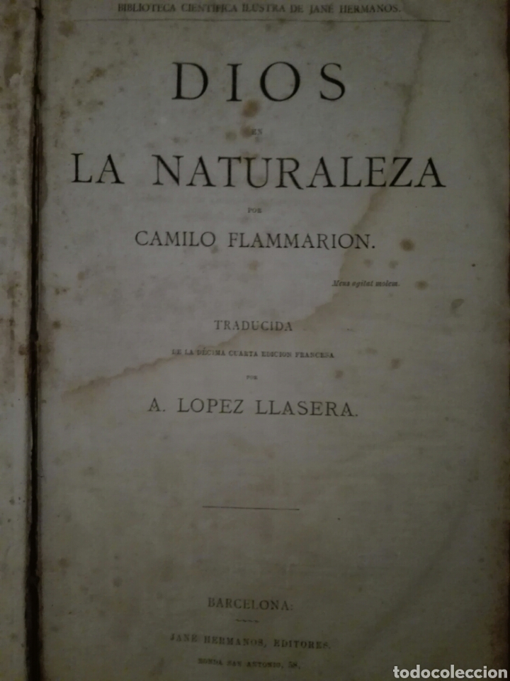 Libros antiguos: DIOS EN LA NATURALEZA. CAMILO FLAMMARION - Foto 2