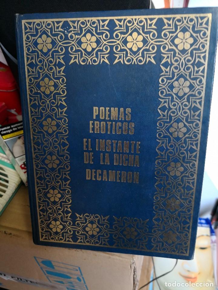 Libri antichi: Poemas eroticos Ediciones Petronio Barcelona 1971 S&iacute;mil piel con dorados 515 pp. 17 x 22 cm. Firma