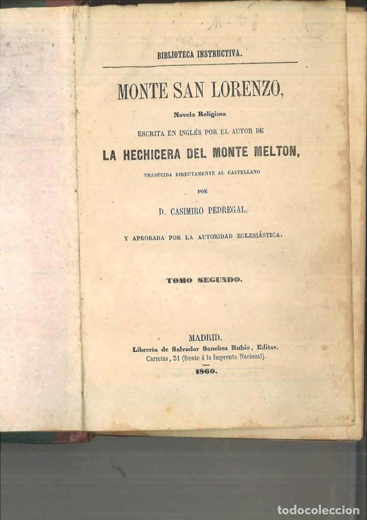 Libros antiguos: MONTE DE SAN LORENZO. Cardenal Wiseman - Foto 2
