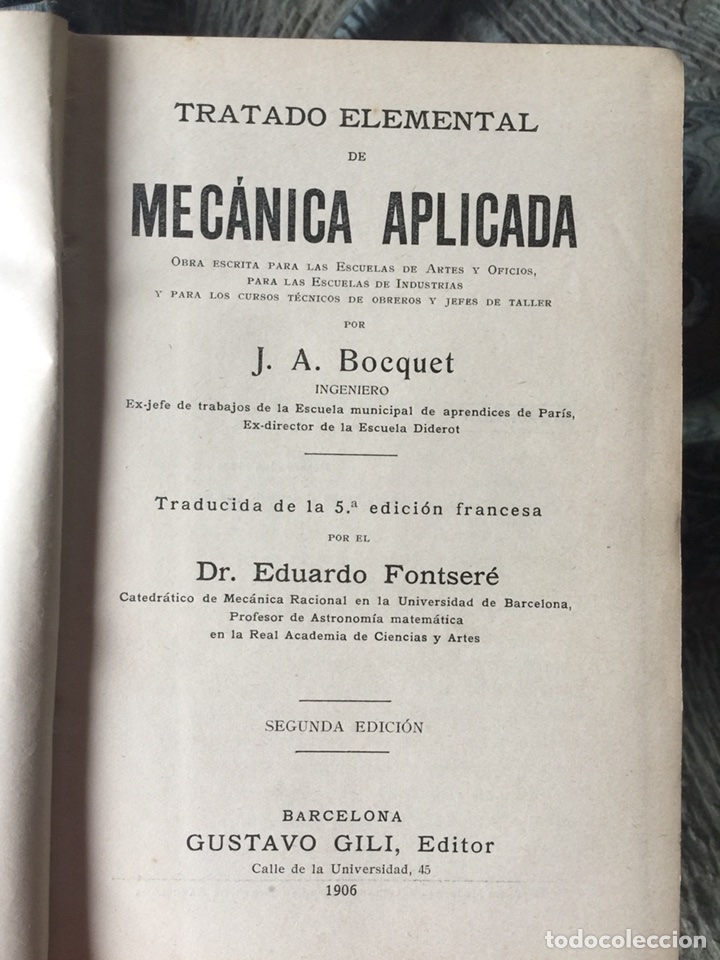Libros antiguos: Tratado mec&aacute;nica aplicada 1906 - Foto 1
