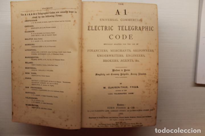 Libros antiguos: TELEGRAPHIC CODE, THE A 1 UNIVERSAL COMERCIAL ELECTRIC, 1888 - Foto 2