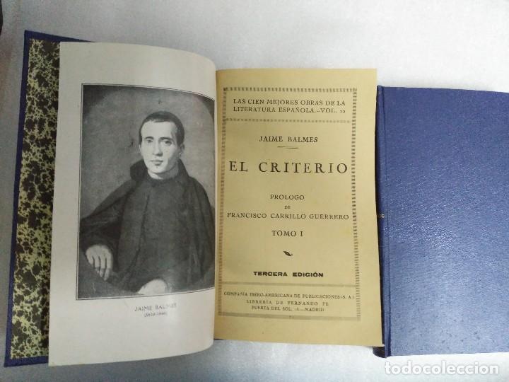 Libros antiguos: JAIME BELMES EL CRITERIO 2 TOMOS - Foto 1