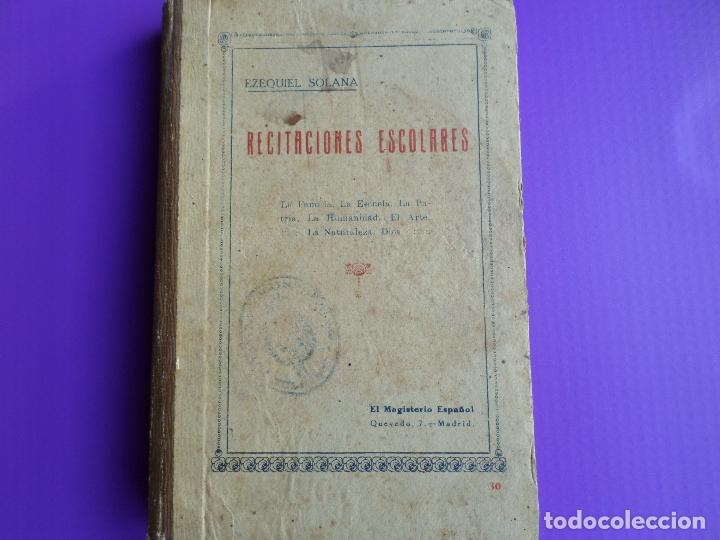 Libros antiguos: LIBRO DE ESCUELA  RECITACIONES ESCOLARES 1921 - Foto 1