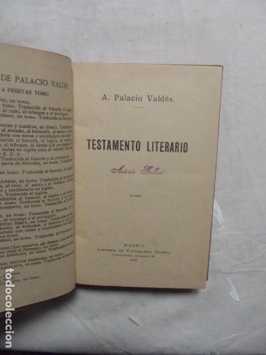 Libros antiguos: TESTAMENTO LITERARIO  DE ARMANDO PALACIO VALDES - Foto 2