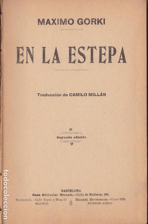 Libros antiguos: En la estepa / Maximo Gorki - 190? - Foto 3