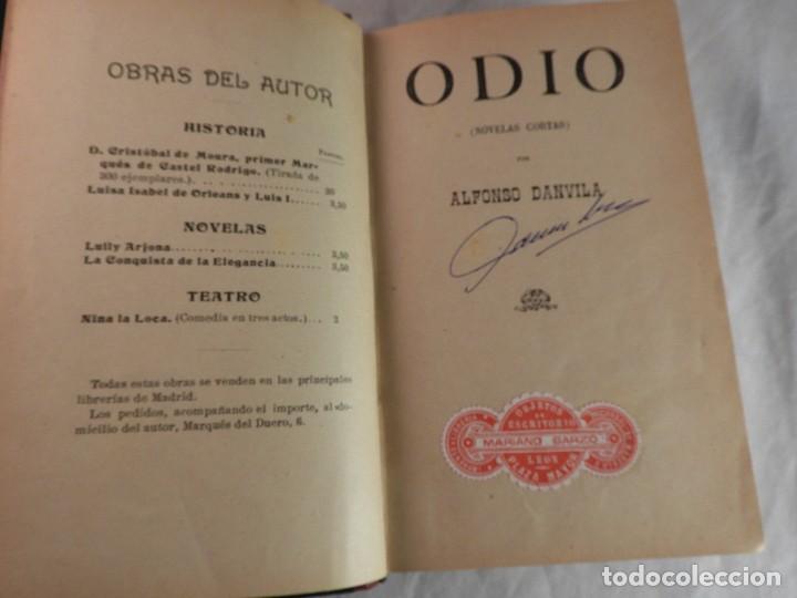 Libros antiguos: ODIO NOVELAS CORTAS DE ALFONSO DAVILA - Foto 3