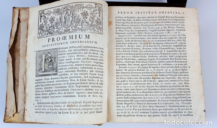 Libros antiguos: COMMENTARIUS AD D JUSTINIANI. JOAN GEORGIO KEES. 1769. - Foto 4