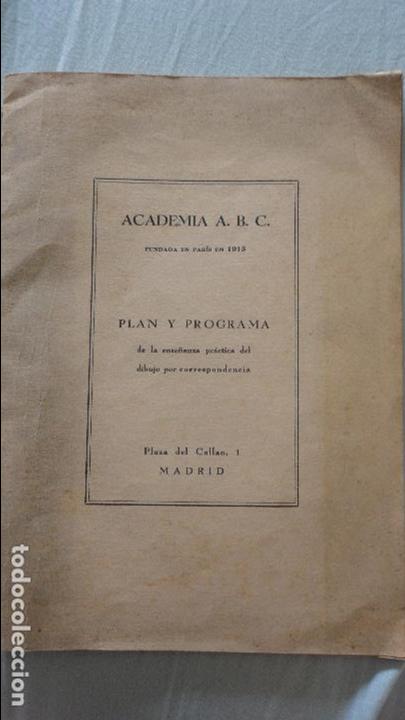 Libros antiguos: ACADEMIA ABC.PLAN Y PROGRAMA ENSE&Ntilde;ANZA PRACTICA DIBUJO CORRESPONDENCIA.MADRID 1935 - Foto 1
