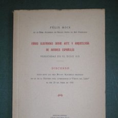 Libros antiguos: F. BOIX: OBRAS ILUSTRADAS SOBRE ARTE Y ARQUEOLOGIA DE AUTORES ESPAÑOLES PUBLICADAS EN EL SIGLO XIX