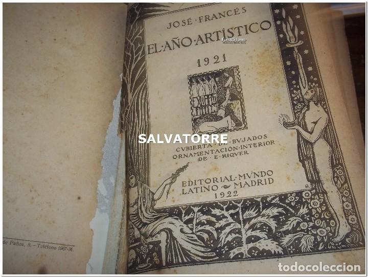 Libros antiguos: JOSE FRANCES. EL A&Ntilde;O ARTISTICO 1921. - Foto 2