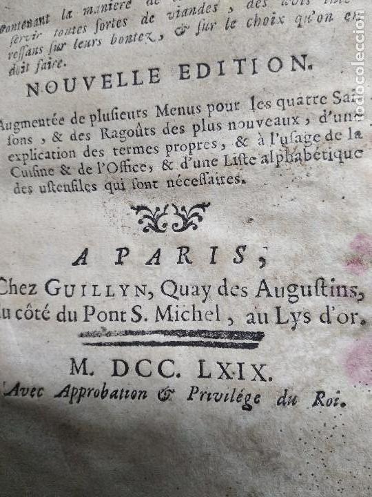 Libros antiguos: La cuisiniere Bourgeoise 1769 - Foto 3
