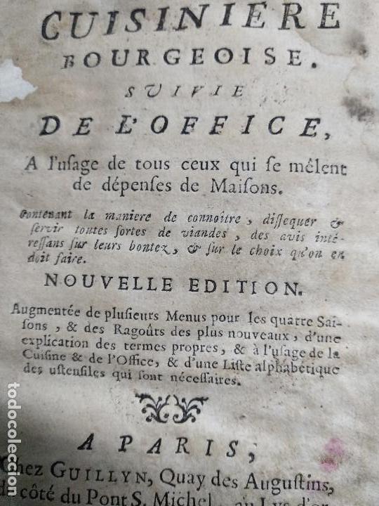 Libros antiguos: La cuisiniere Bourgeoise 1769 - Foto 4