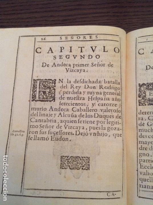 Libros antiguos: EPITOME DE LOS SE&Ntilde;ORES DE VIZCAYA - VASCO - Foto 2