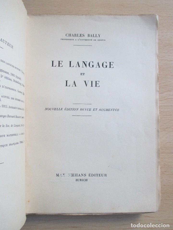 Libros antiguos: Le langage et la vie, de Charles Bally - Foto 4