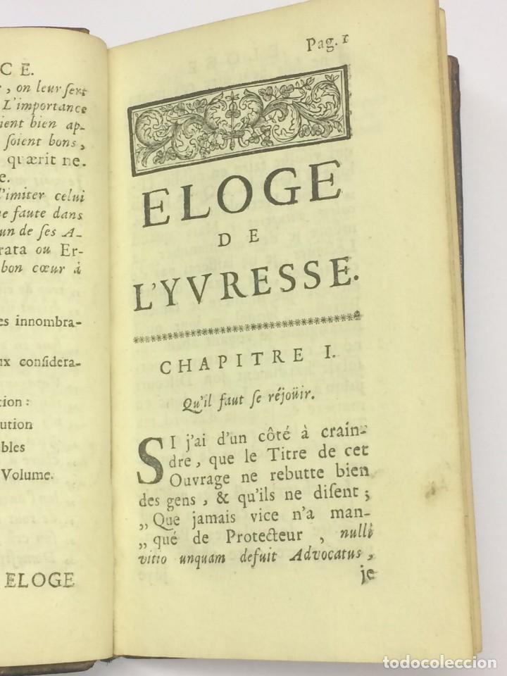 Libros antiguos: AÑO 1715 - SALLENGRE LÈLOGE DE LYVRESSE - ELOGIO SOBRE LA EMBRIAGUEZ BEBIDAS - Foto 4 - 122796847