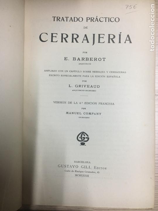 Libros antiguos: Tratado pr&aacute;ctico de cerrajer&iacute;a - Foto 2