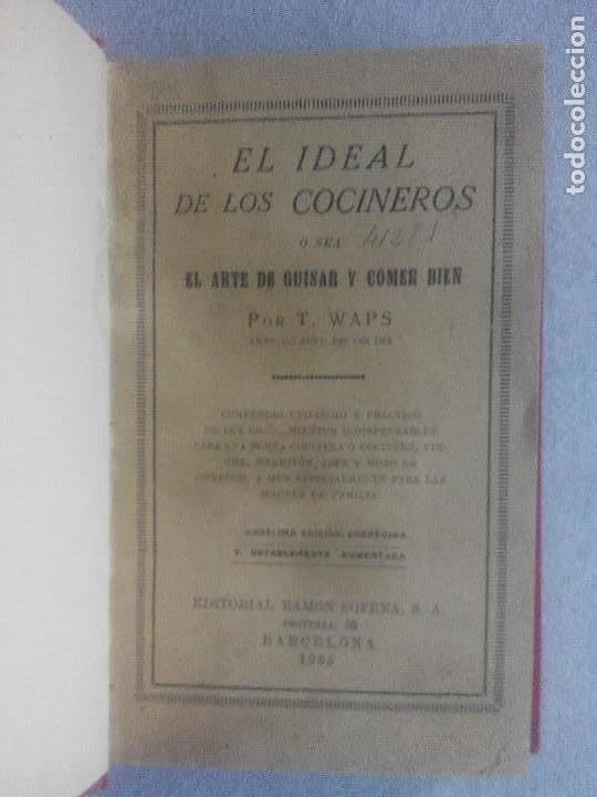 Libros antiguos: El ideal de los cocineros. Wasp - Foto 1