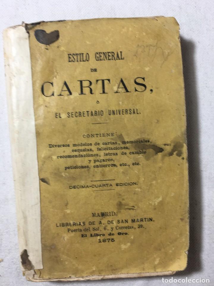 Libri antichi: ANTIGUO LIBRO LIBRETO CARTAS ESTILO GENERAL S.XIX 1875