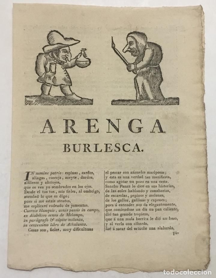 Libros antiguos: ARENGA BURLESCA. ROMANCES. - Foto 1