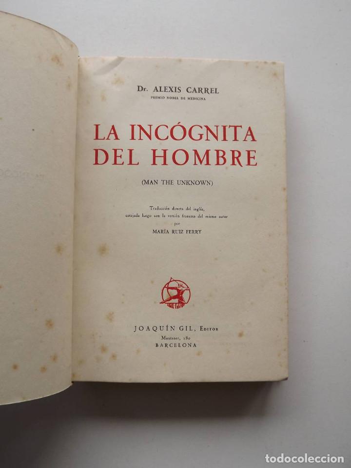 Libros antiguos: 1936, La inc&oacute;gnita del hombre - Foto 2