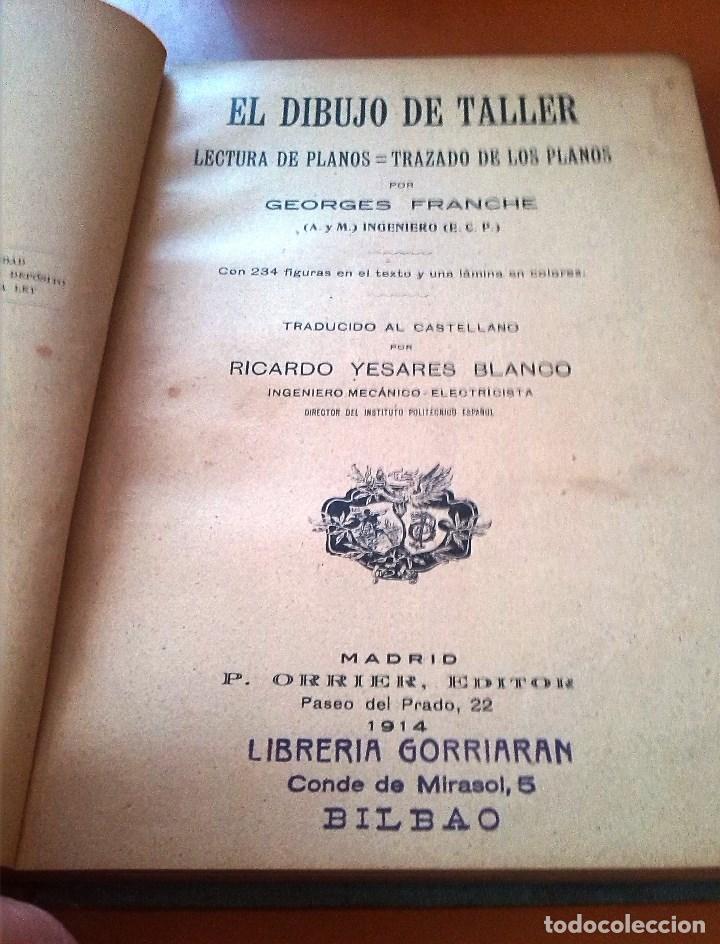Libros antiguos: EL DIBUJO DE TALLER (GEORGES FRANCHE) 1914 - Foto 2