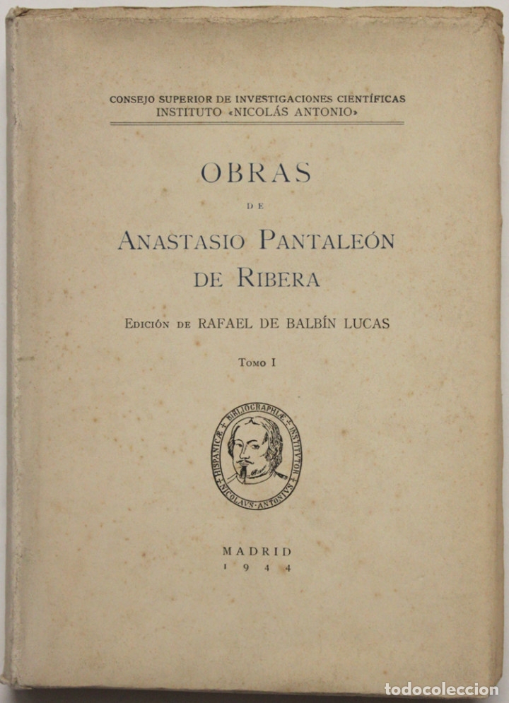 Libros antiguos: OBRAS DE ANASTASIO PANTALE&Oacute;N DE RIBERA. - [PANTALE&Oacute;N DE RIBERA, Anastasio.] - Foto 1