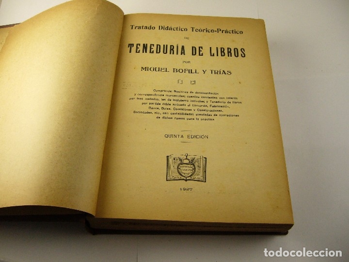 Libros antiguos: TENEDURIA DE LIBROS . MIGUEL BOFILL 1927 - Foto 2