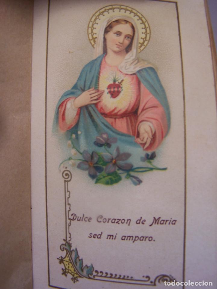 Libros antiguos: Libro de Primera Comuni&oacute;n. Tapas en pergamino barnizado. 1930. - Foto 6