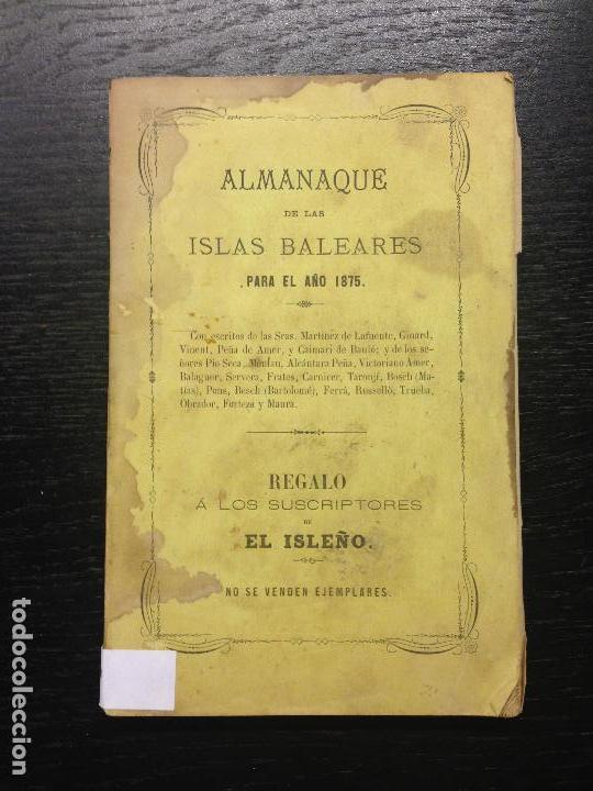 Libros antiguos: ALMANAQUE DE LAS ISLAS BALEARES PARA EL A&Ntilde;O 1875 - Foto 1