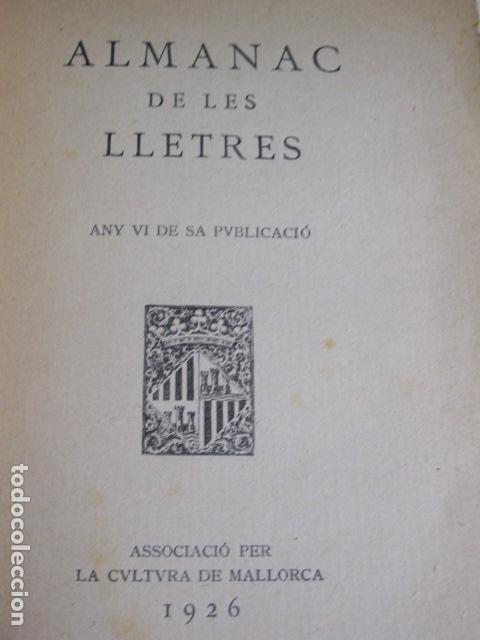 Libros antiguos: Almanac de les lletres, Mallorca, 1926 - Foto 2