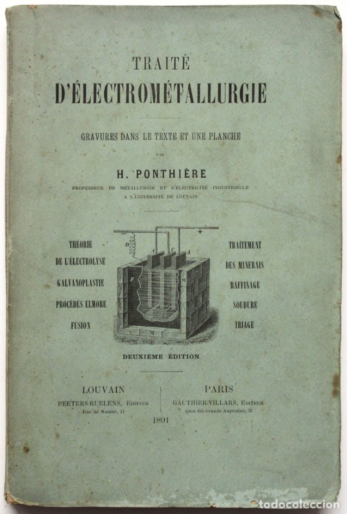 Libros antiguos: TRAIT&Eacute; D&Eacute;LECTROM&Eacute;TALLURGIE. - PONTHI&Egrave;RE, H. - Foto 1