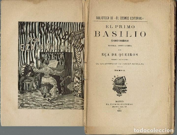 Libros antiguos: EL PRIMO BASILIO, POR EÇA DE QUEIROS. 2 TOMOS. AÑO 1884 (14.3)