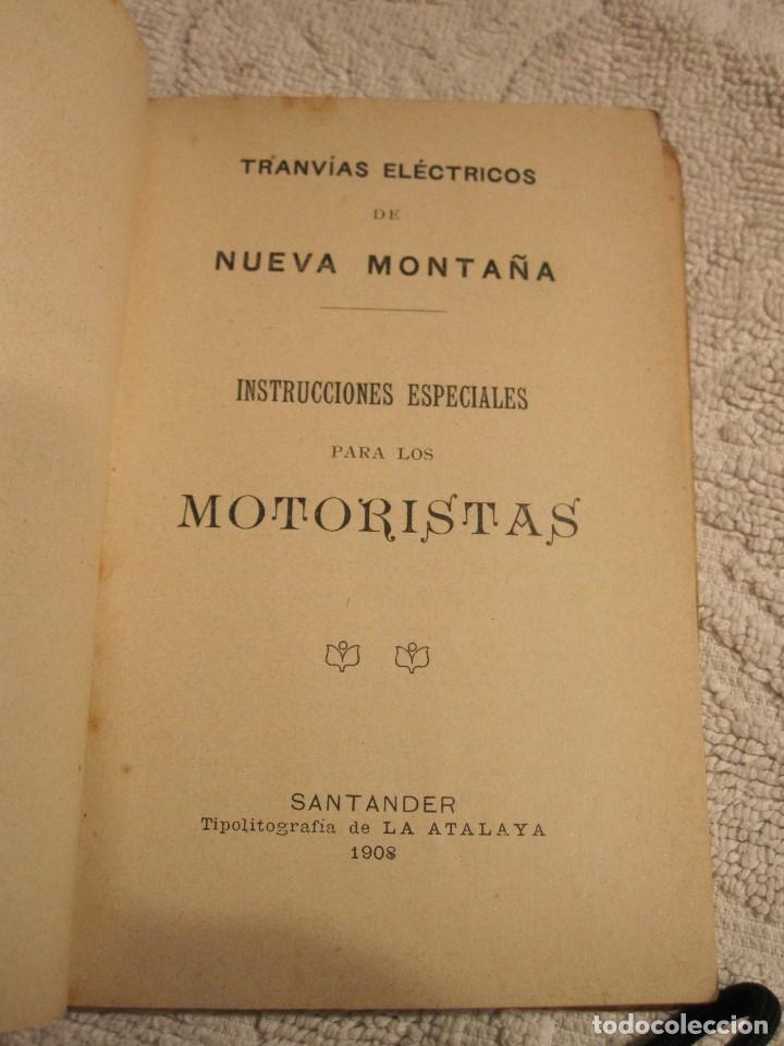 Libros antiguos: MANUAL MOTORISTA TRANVIA SANTANDER 1908. - Foto 4