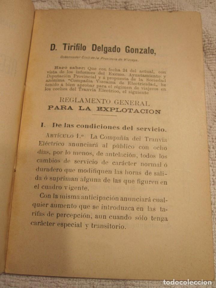 Libros antiguos: REGLAMENTO TRANVIA BILBAO, A&Ntilde;O 1900. - Foto 3