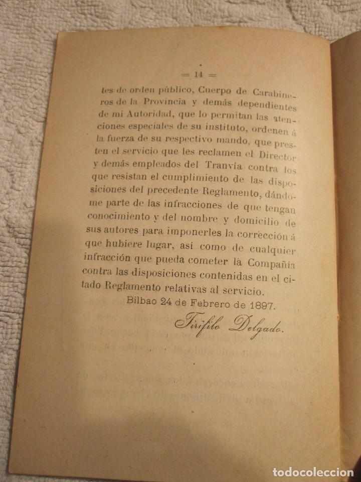 Libros antiguos: REGLAMENTO TRANVIA BILBAO, A&Ntilde;O 1900. - Foto 4